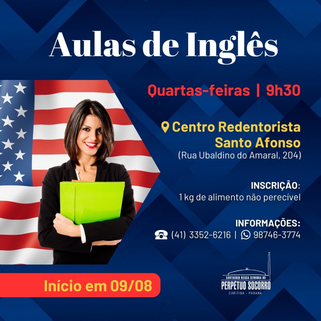 Santuário Perpétuo Socorro oferece aulas gratuitas de inglês 2 1854af94b4ff0a48789a8a3b63a86a2f