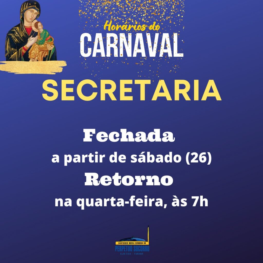 Comunicado: Recesso da Secretaria do Santuário e o Centro Redentorista (CRSA) 1 598038337be6b6dc86fb9f76982c34af