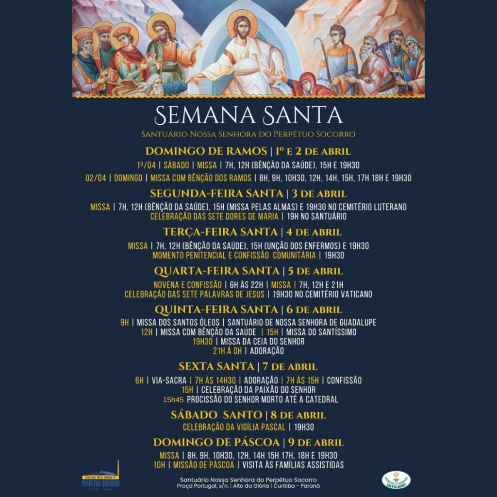 Semana Santa no Santuário Perpétuo Socorro será solidária e terá programação religiosa ampliada 1 5f894ce08c18ca0c828c8a5083567d15