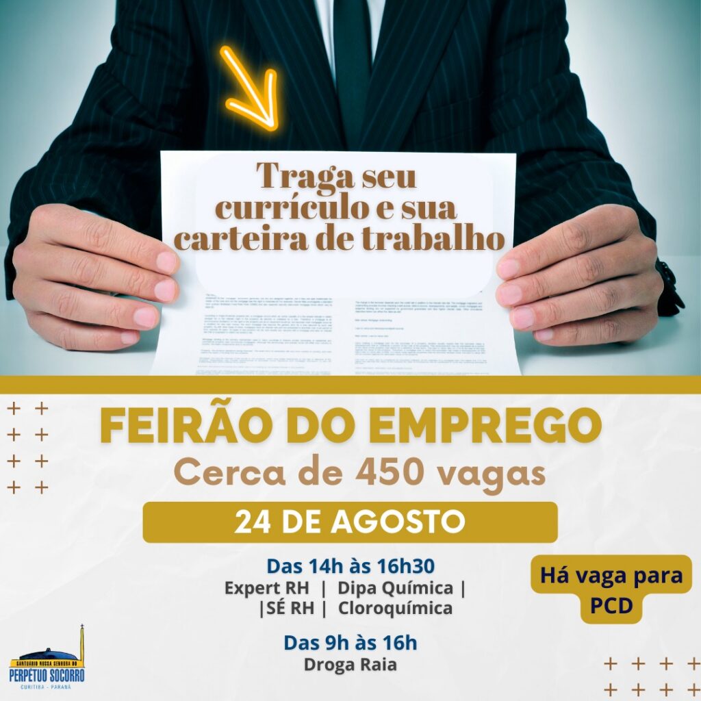 Santuário Perpétuo Socorro promove novo feirão de emprego em Curitiba 5 6d1b70aa359505d7481b73e2d20b5d36