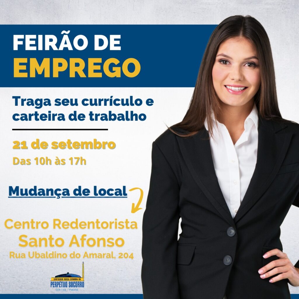 Santuário Perpétuo Socorro promove novo mutirão com mais de 300 vagas de emprego em Curitiba 11 d177a2003aae12782b161f35e2f84784